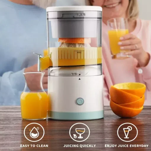 Compact USB Rechargeable Electric Juicer – Stainless Steel Blade, Multi-Fruit Capability, Easy Clean