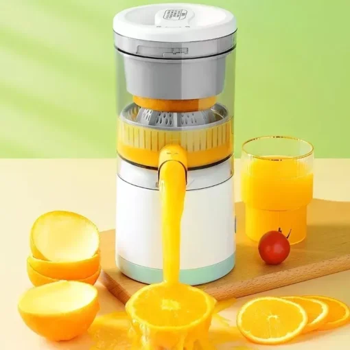 Compact USB Rechargeable Electric Juicer – Stainless Steel Blade, Multi-Fruit Capability, Easy Clean