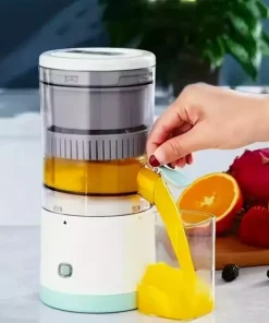 Compact USB Rechargeable Electric Juicer – Stainless Steel Blade, Multi-Fruit Capability, Easy Clean