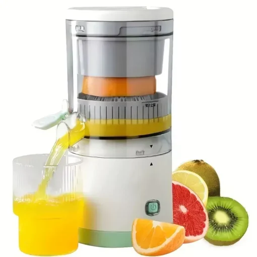 Compact USB Rechargeable Electric Juicer – Stainless Steel Blade, Multi-Fruit Capability, Easy Clean