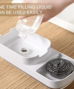 Kitchen & Bathroom Multi-Functional Soap Dispenser with Sponge Holder