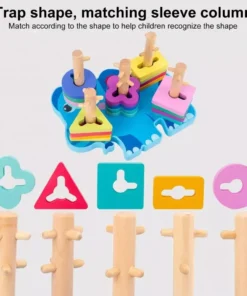 Wooden Animal Shape Puzzle & Stacking Toy for Kids’ Development
