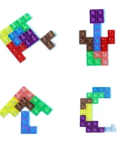 Kids’ 3D Beech Wood Tetris Puzzle Blocks