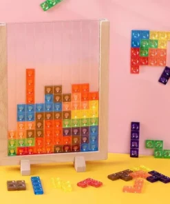 Kids’ 3D Beech Wood Tetris Puzzle Blocks