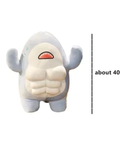 Charming Muscle Shark Plush Toy – 40cm Stuffed Animal Pillow, Ideal for All Ages