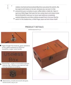 Wooden Useless Box – Interactive Stress-Reduction Toy, Ideal for Gifts