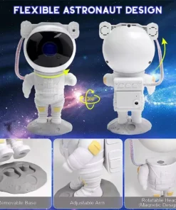 Starry Sky Astronaut Night Light Galaxy Projector Lamp with Remote Control and Timer