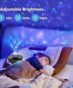 Galaxy & Ocean Wave Projector Night Light with Bluetooth Speaker
