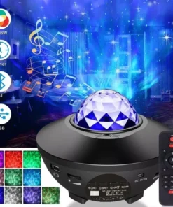 Galaxy & Ocean Wave Projector Night Light with Bluetooth Speaker
