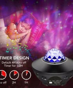 Galaxy & Ocean Wave Projector Night Light with Bluetooth Speaker