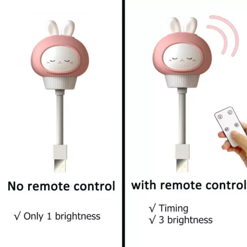 Adjustable Brightness Cartoon Night Light with Remote