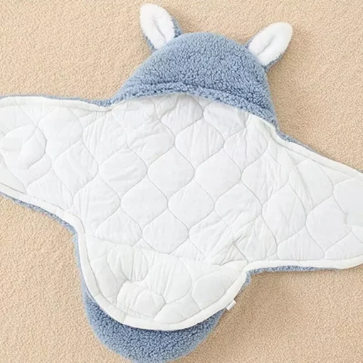 Cozy Cotton Baby Swaddle Sleeping Bag for Autumn & Winter – Thickened, Anti-Jump Quilt