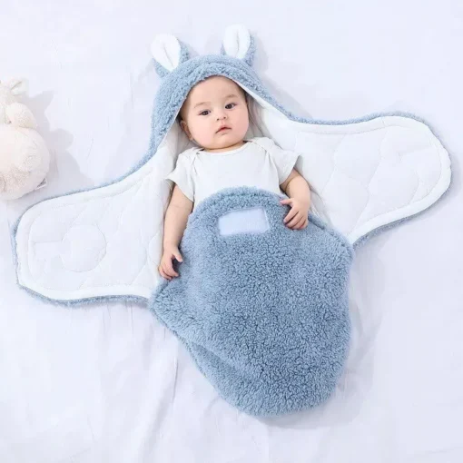 Cozy Cotton Baby Swaddle Sleeping Bag for Autumn & Winter – Thickened, Anti-Jump Quilt