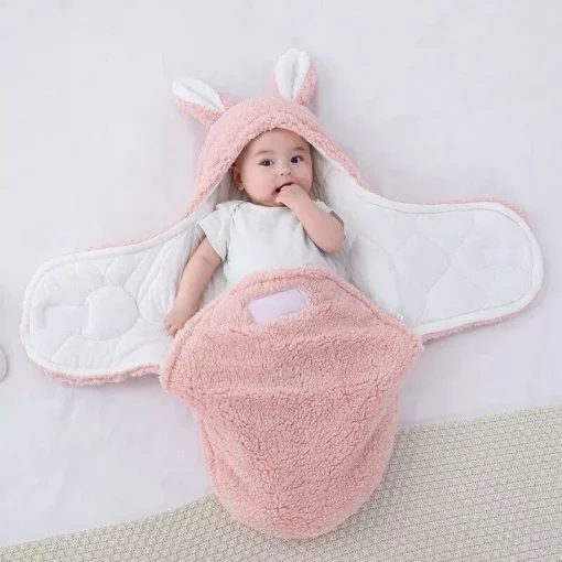 Cozy Cotton Baby Swaddle Sleeping Bag for Autumn & Winter – Thickened, Anti-Jump Quilt