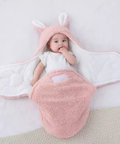 Cozy Cotton Baby Swaddle Sleeping Bag for Autumn & Winter – Thickened, Anti-Jump Quilt