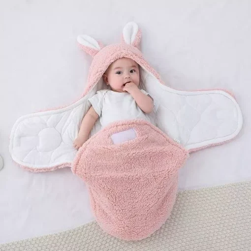 Cozy Cotton Baby Swaddle Sleeping Bag for Autumn & Winter – Thickened, Anti-Jump Quilt