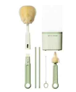Compact & Extendable Silicone Baby Bottle Brush Kit for Easy Travel Cleaning