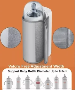 Portable 6-Level Adjustable Baby Bottle Warmer with Temperature Display and Night Light