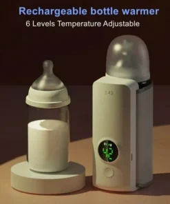 Portable 6-Level Adjustable Baby Bottle Warmer with Temperature Display and Night Light