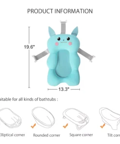 Soft Newborn Baby Bath Seat Cushion: Anti-Slip Foldable Tub Support Mat