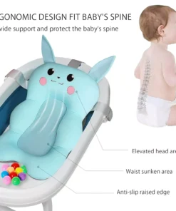 Soft Newborn Baby Bath Seat Cushion: Anti-Slip Foldable Tub Support Mat