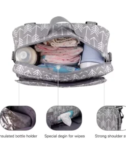 Multifunctional Waterproof Diaper Bag Organizer with Stylish Patterns
