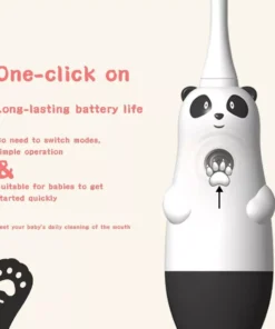Kid-Friendly Panda Electric Toothbrush: Sonic Vibrations for Gentle Whitening and Deep Cleaning
