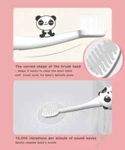 Kid-Friendly Panda Electric Toothbrush: Sonic Vibrations for Gentle Whitening and Deep Cleaning