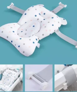 Adjustable Newborn Bath Cushion – Star Pattern, Foldable Baby Bath Seat