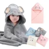 Soft & Adorable Cartoon Animal Hooded Baby Towel – Warm, Cozy Cotton Bathrobe for Newborns & Toddlers