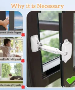 Adjustable Child Safety Window Lock – Fall Prevention & Ventilation