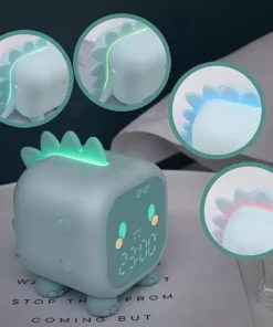 Dinosaur-Themed Kids’ Alarm Clock with Voice Control and Night Light