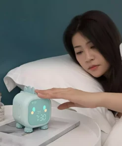 Dinosaur-Themed Kids’ Alarm Clock with Voice Control and Night Light