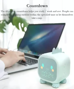 Dinosaur-Themed Kids’ Alarm Clock with Voice Control and Night Light
