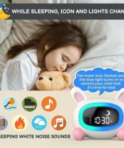 Kids’ Wake-Up and Sleep Training Alarm Clock with Soothing Sound Machine