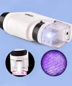 Compact LED Handheld Microscope 60X-120X – Portable Science Kit for Kids