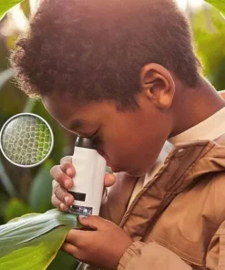 Compact LED Handheld Microscope 60X-120X – Portable Science Kit for Kids