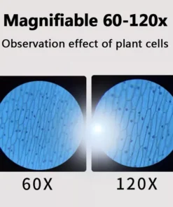 Compact LED Handheld Microscope 60X-120X – Portable Science Kit for Kids