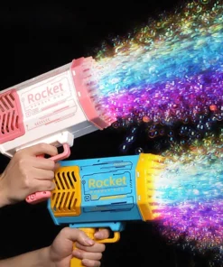 Electric 40-Hole Rocket Bubble Gun – Automatic Bubble Blaster for Kids