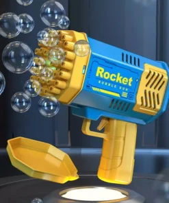 Electric 40-Hole Rocket Bubble Gun – Automatic Bubble Blaster for Kids