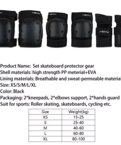 Knee, Elbow, Wrist Pads & Helmet for Skating and Cycling
