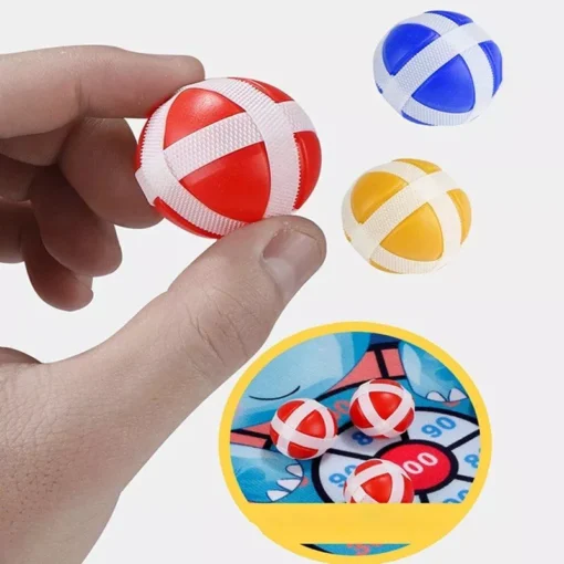 Multi-Game Slingshot & Sticky Ball Dartboard – Fun Outdoor Target Game for Kids