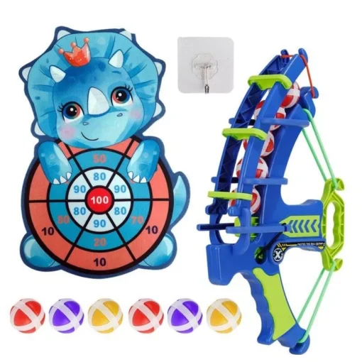 Multi-Game Slingshot & Sticky Ball Dartboard – Fun Outdoor Target Game for Kids