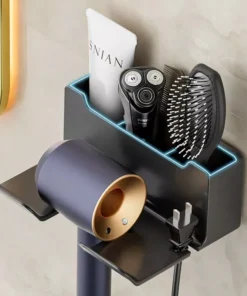 Double-Tier Eco-Friendly Wall Mounted Hair Dryer Holder