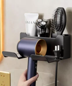 Double-Tier Eco-Friendly Wall Mounted Hair Dryer Holder