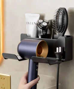 Double-Tier Eco-Friendly Wall Mounted Hair Dryer Holder