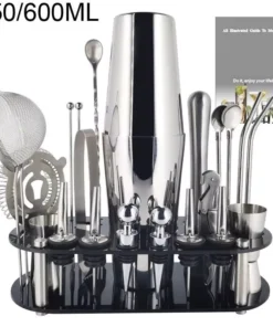 Boston Cocktail Shaker Set: Complete Bartender Tool Kit with Acrylic Stand