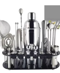 Boston Cocktail Shaker Set: Complete Bartender Tool Kit with Acrylic Stand