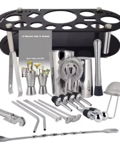 Boston Cocktail Shaker Set: Complete Bartender Tool Kit with Acrylic Stand