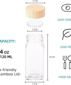 Glass Seasoning Storage Jars with Bamboo Lid